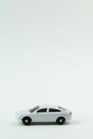 white car toy on white background image close up. photo