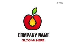 Simple Apple and oil logo design, suitable for any brand logo. vector