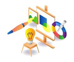 Pouring ideas into painting pictures vector