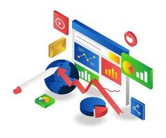 World business analysis data vector