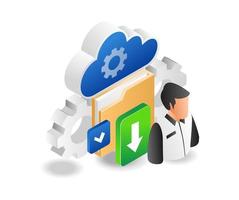 Download data from cloud server vector