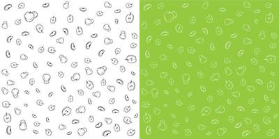 apple kiwi pear orange pattern vector