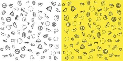 Lemon in different shapes pattern. vector illustration