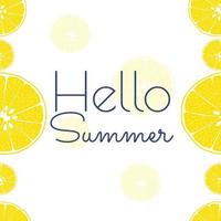Hello Summer. Vector calligraphy. Design for cards, T shirts, labels, posters. Isolated vector illustration seamless on white background.