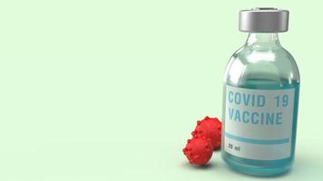 covid 19 vaccine 3d rendering for medicine content. photo