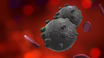The virus in dark tone 3d rendering for  medicine  and  healthcare content. photo