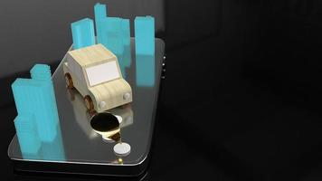 car and city  on smartphone screen for map navigation app concept 3d rendering. photo