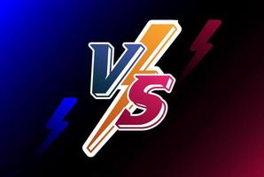 VS Text Type Font for Match Game Battle Sport Logo Design Vector