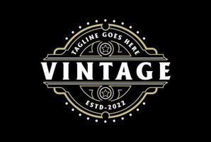 circular redondo vintage retro steampunk insignia emblema etiqueta sello logotipo diseño vector