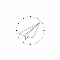 reloj avión de papel tiempo para viajar vector de ilustración