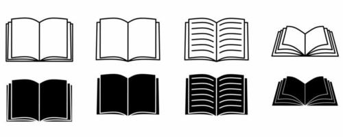 conjunto de iconos de libro aislado sobre fondo blanco vector