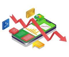 análisis de datos profesional con smartphone vector