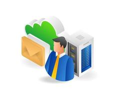 IT cloud server data expert vector