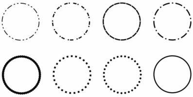 dash circle set isolated on white background vector