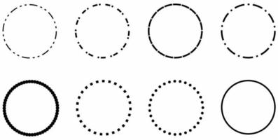 dash circle set isolated on white background vector