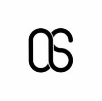 os so o s initial letter logo isolated on white background vector