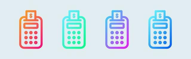 Cashier line icon in gradient colors. Finance signs vector illustration.