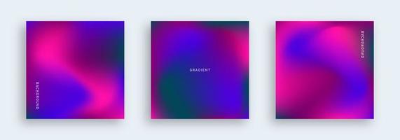 Colorful gradient background. Square post template collection. vector