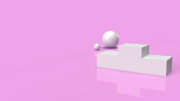 white Podium platform on pink background 3d rendering. photo