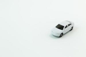 white car toy on white background image close up. photo