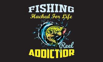 Fishing Addiction T-Shirt Design vector