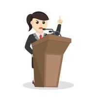 business woman secretary angry spoken in podium design character on white background vector