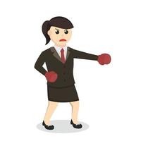 business woman secretary boxer punch design character on white background vector