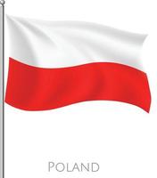 Poland Abstract fly flag with vector background design