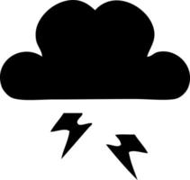 flat symbol thunder cloud vector