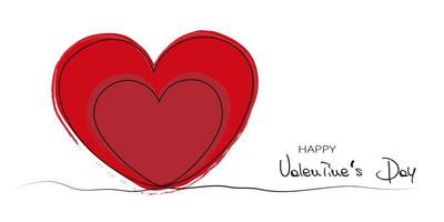 Happy Valentine's Day. Continuous one line drawing of hearts. Contemporary vector illustration on white background