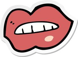 sticker of a cartoon lips vector