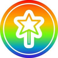 magic wand circular in rainbow spectrum vector
