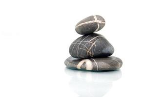 .zen stones with reflection isolated photo