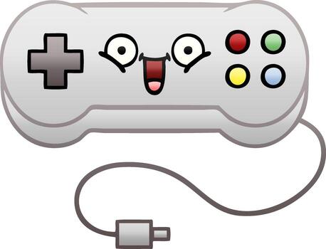 controlador de juego de dibujos animados sombreado degradado vector