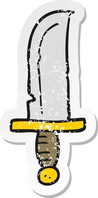 retro distressed sticker of a cartoon knife