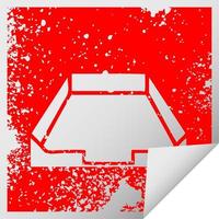 distressed square peeling sticker symbol in box vector