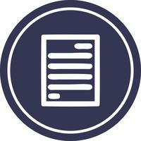 official document circular icon vector