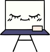 cute cartoon white board vector