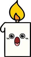 cute cartoon lit candle vector