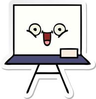 sticker of a cute cartoon white board vector