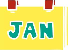 cartoon doodle of a calendar with jan vector