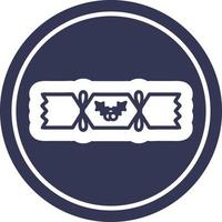 christmas cracker circular icon vector