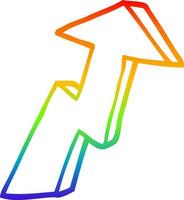 rainbow gradient line drawing cartoon business growth arrow vector