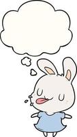 cartoon rabbit and thought bubble vector