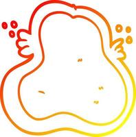 warm gradient line drawing cartoon amoeba vector