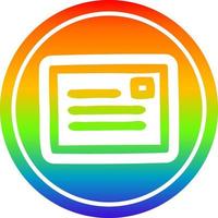 envelope letter circular in rainbow spectrum vector