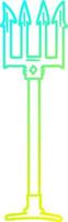 cold gradient line drawing cartoon trident vector