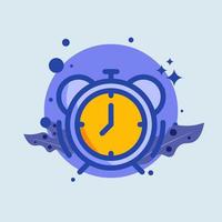 Alarm flat illustration. Timer signs vector illustration.