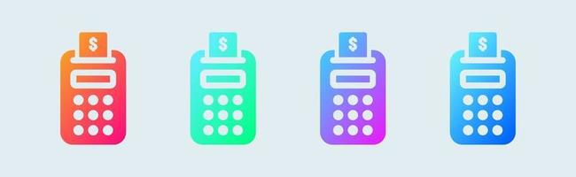 Cashier solid icon in gradient colors. Finance signs vector illustration.