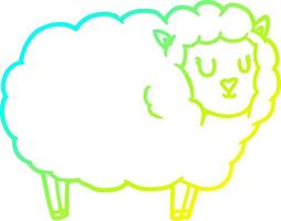 cold gradient line drawing cartoon sheep vector